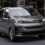2027 Ram ProMaster City, Gray, front 3/4 view, in motion,