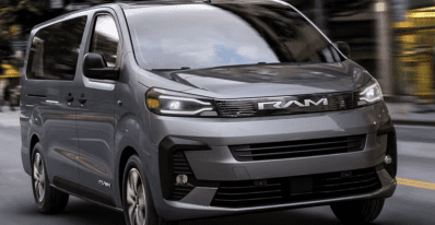 2027 Ram ProMaster City, Gray, front 3/4 view, in motion,