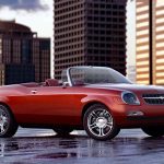 Chevrolet Bel Air Concept, front 3/4 view, top down, wet streets,