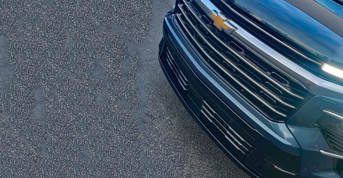 2026 Chevrolet Traverse High Country in Lakeshore Blue, grille detail, close up,