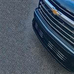 2026 Chevrolet Traverse High Country in Lakeshore Blue, grille detail, close up,