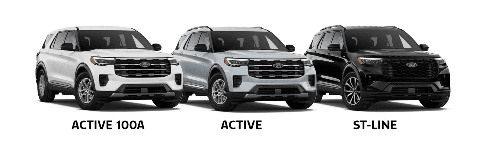 2026 Ford Explorer models, 100A, Active, ST-Line