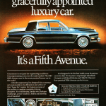 1983 Chrysler Fifth Avenue Print Ad, black car, profile image
