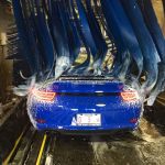 Gas Station Car Wash, blue car, soft cloth,