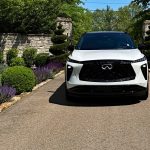 2027 Infiniti QX65, white, front end,