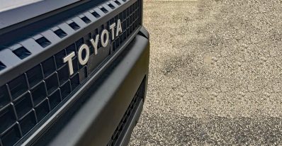 2026 Toyota Land Cruiser 1958 in Meteor Shower, grille detail,