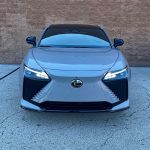 2026 Lexus RZ 500e F Sport in Wind, front end, blue,