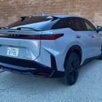 2026 Lexus RZ 500e F Sport in Wind, rear 3/4 view,
