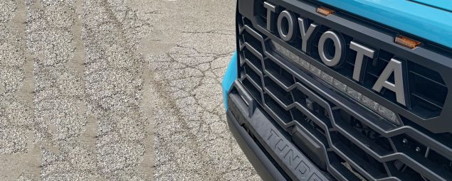 2026 Toyota Tundra TRD Pro in Wave maker with TRD Performance Package, grille detail,
