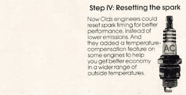 1975 Oldsmobile ad, spark plug