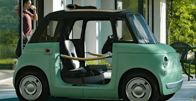 2026 Fiat Topolino, Blue, front 3/4, profile