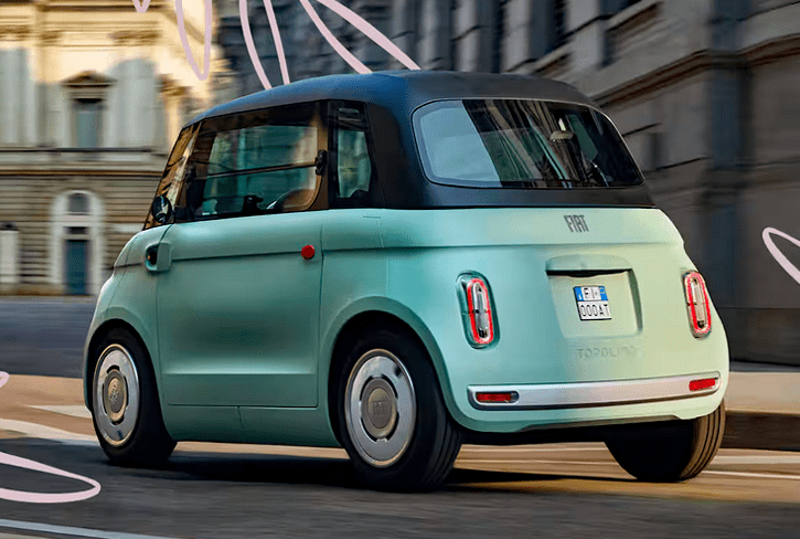 2026 Fiat Topolino, rear 3/4 view, convertible