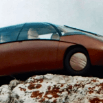 VAZ-X Concept, on rock pile, view from below,