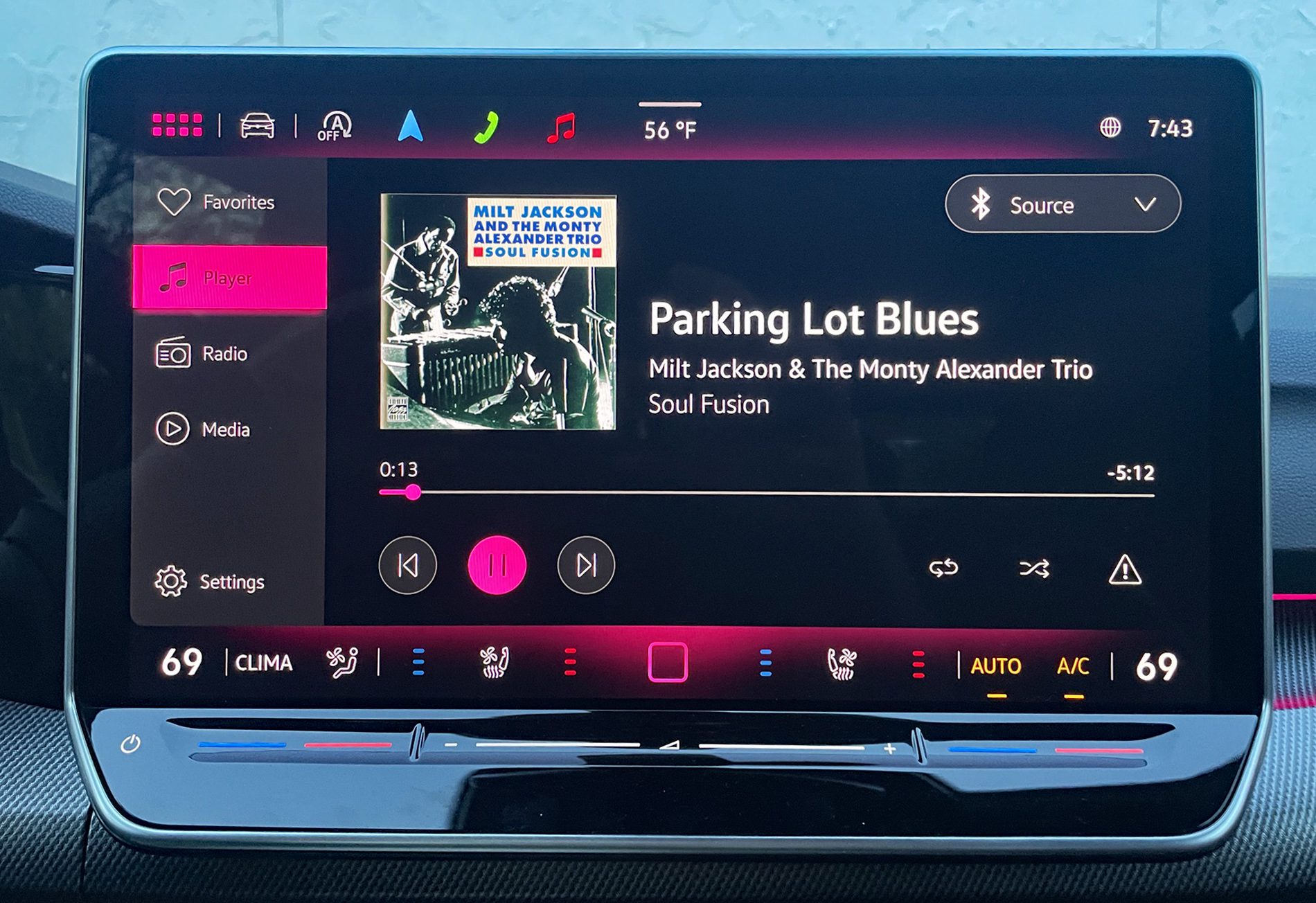 2026 Volkswagen GTI Autobahn in Kings Red, touchscreen, music, Wes Montgomery