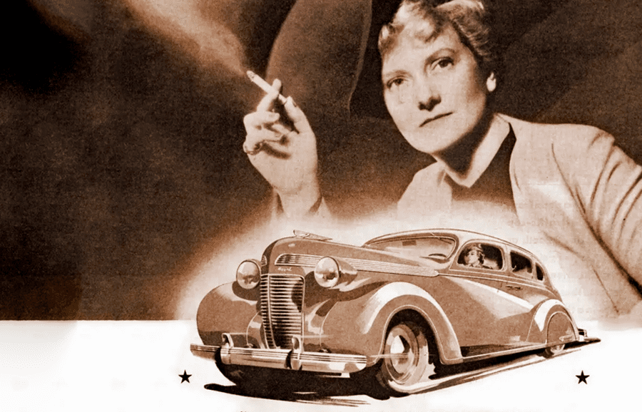 Chrysler Ad, Alma Archer, smoking