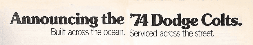 1974 Dodge Colt Ad