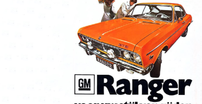 1971 Ranger Ad, Orange car, South Africa, Ranger SA