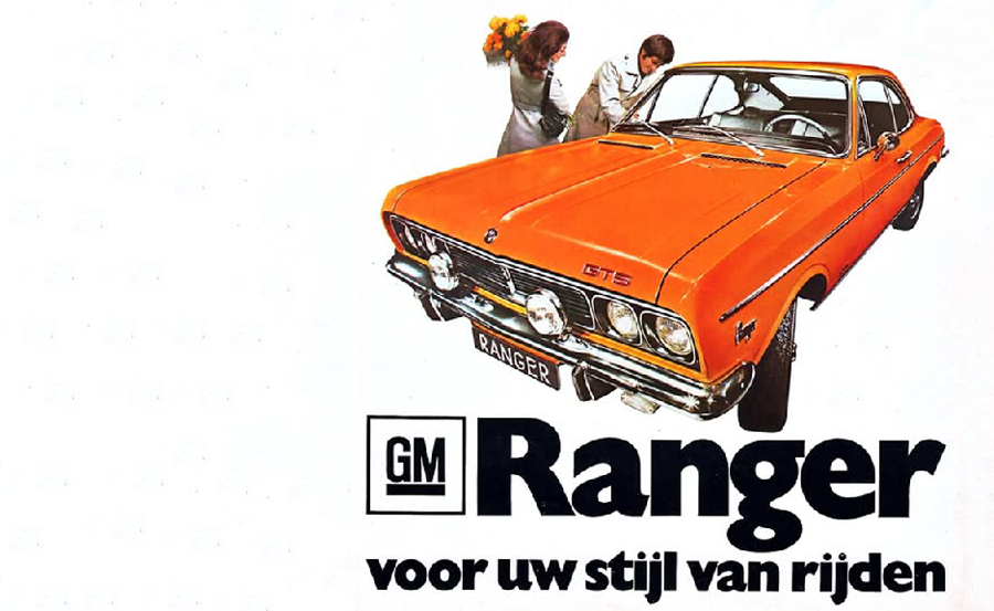 1971 Ranger Ad, Orange car, South Africa, Ranger SA
