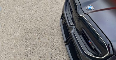 2025 BMW M5 Touring in Frozen Deep Grey, grille detail,