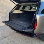 2026 Land Rover Range Rover SE in Batumi Gold, tailgate down,