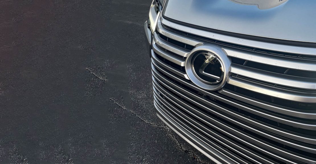 2026 Lexus LX 600 Luxury in Atomic Silver, grille detail,
