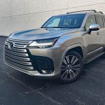 2026 Lexus LX 600 Luxury in Atomic Silver, front 3/4 view,