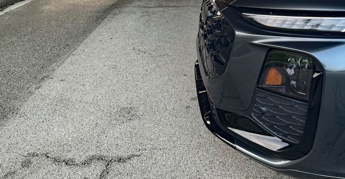 2026 Audi Q3 S Line in Daytona Gray Pearl, front end, front clip, close up, detail,