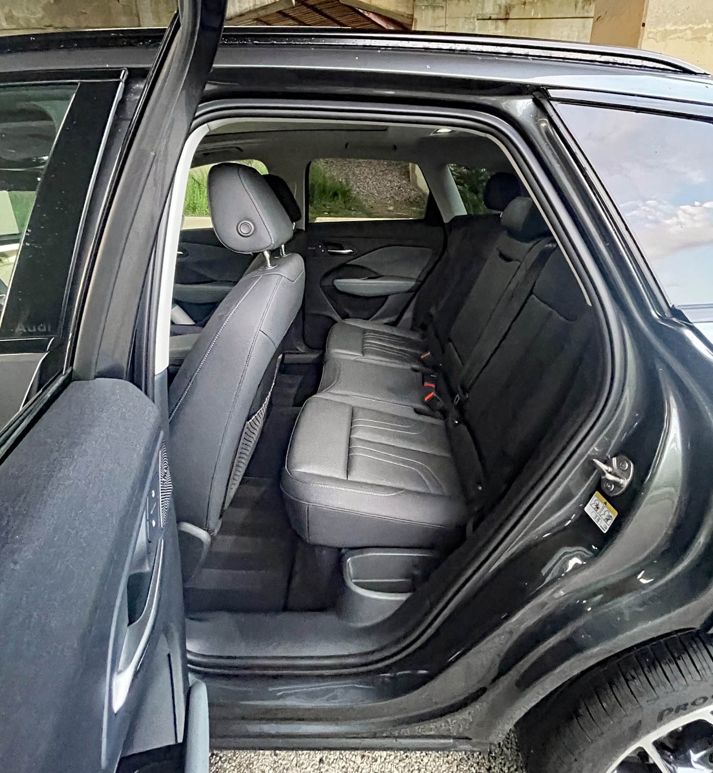2026 Audi Q3 S Line in Daytona Gray Pearl, rear seat, passenger space,