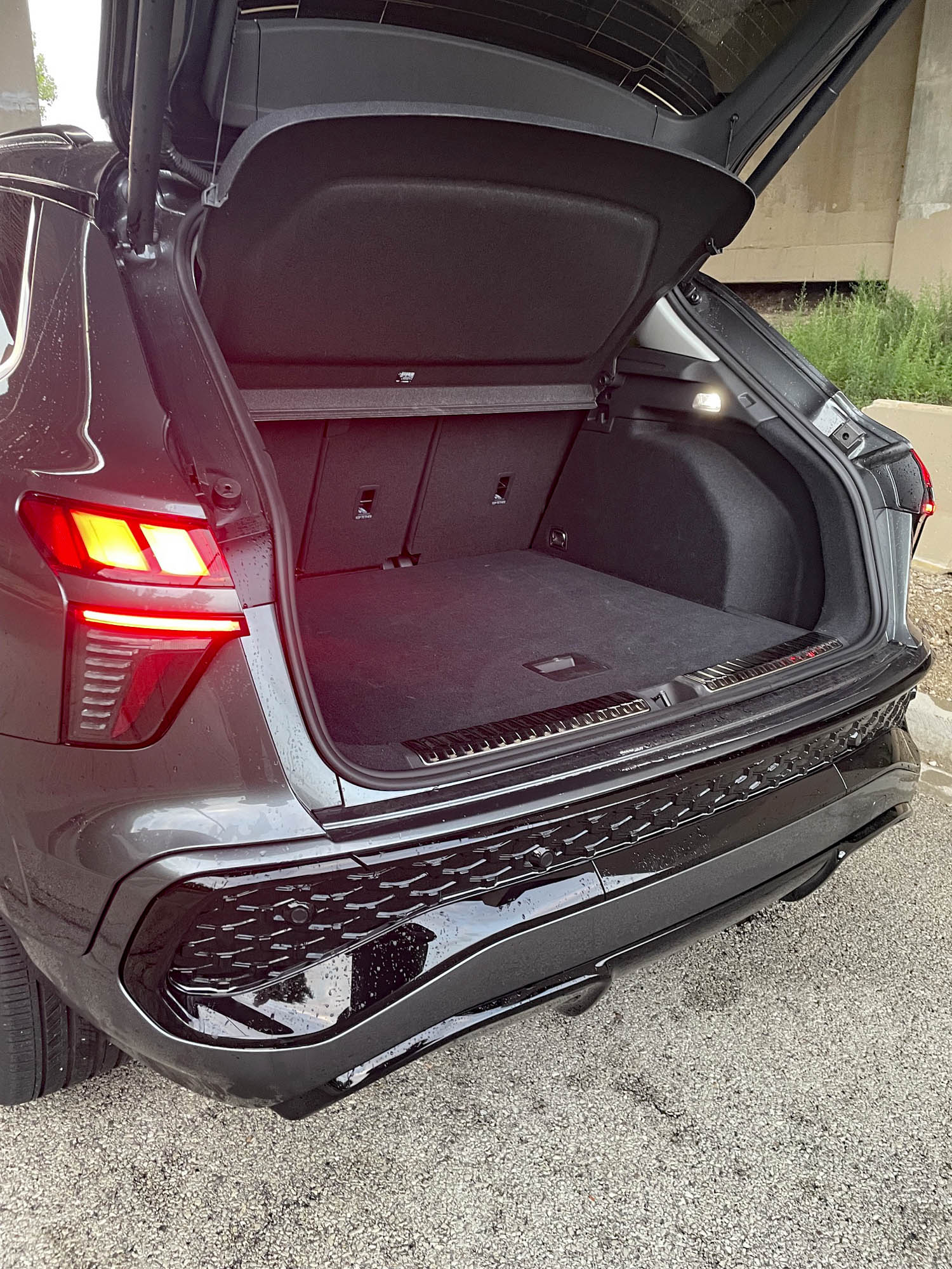 2026 Audi Q3 S Line in Daytona Gray Pearl, cargo area, rear hatch,