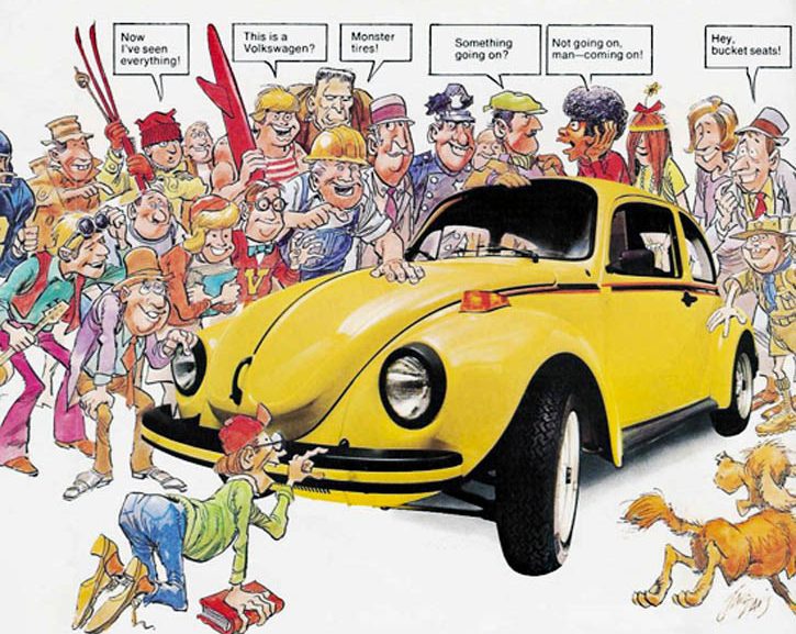 1973 Volkswagen Sport Bug Ad, Mad Magazine, Jack Davis,