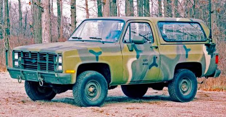 Chevrolet Blazer M1009, camouflage, stationary