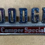 Dodge, vintage Camper Special Fender Badge