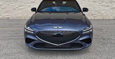 2026 Genesis G70 3.3T Prestige Graphite in Ceres Blue, front view