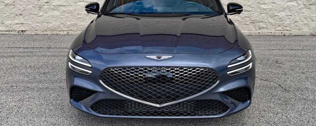 2026 Genesis G70 3.3T Prestige Graphite in Ceres Blue, front view