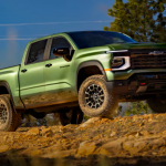 2027 Chevrolet Silverado Trail Boss in green, rocky