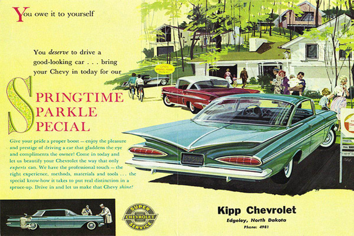 1959 Chevrolet Ad, Tailfins
