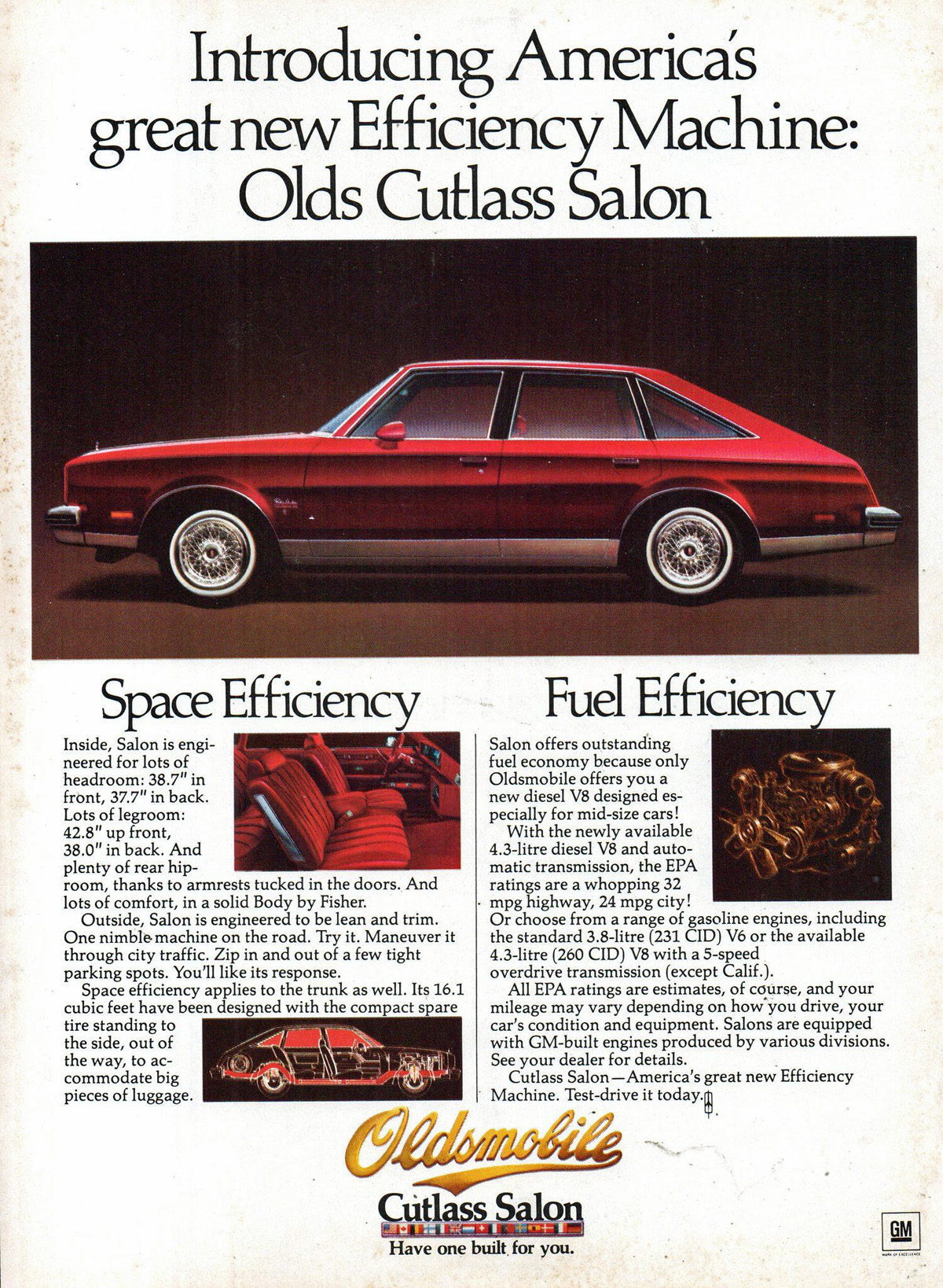 1978 Oldsmobile Cutlass Salon Ad., Aeroback, Diesel, 